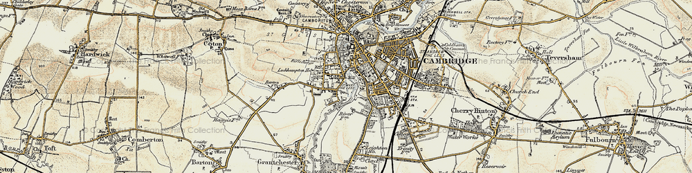 Old map of Newnham in 1899-1901