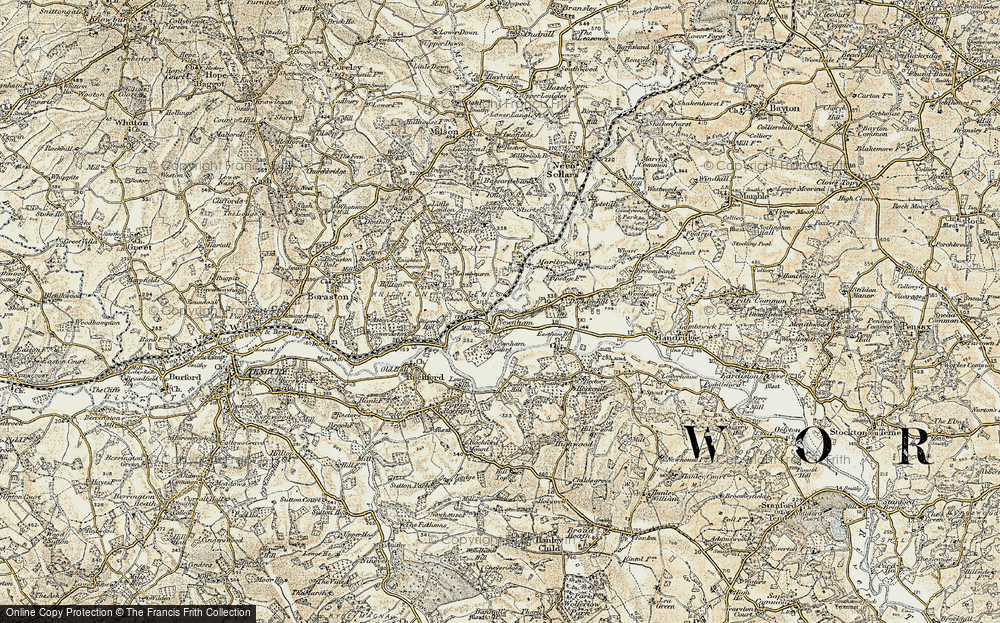 Old Map of Newnham Bridge, 1901-1902 in 1901-1902
