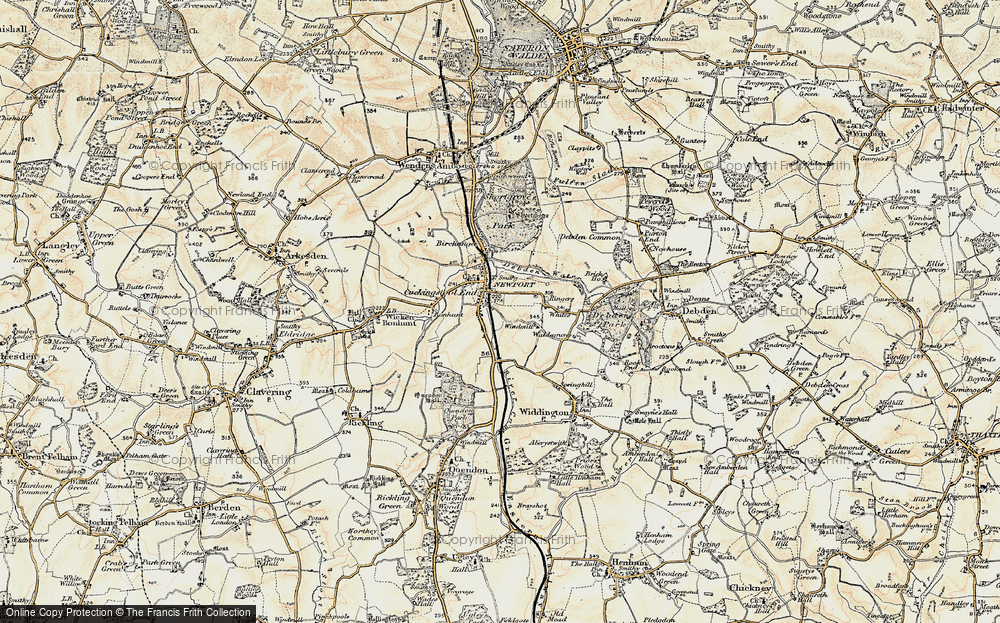 Old Map of Historic Map covering Bonhunt in 1898-1899
