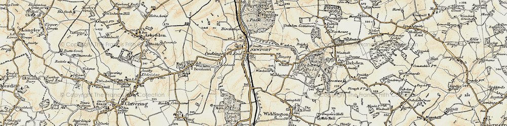 Old map of Bonhunt in 1898-1899