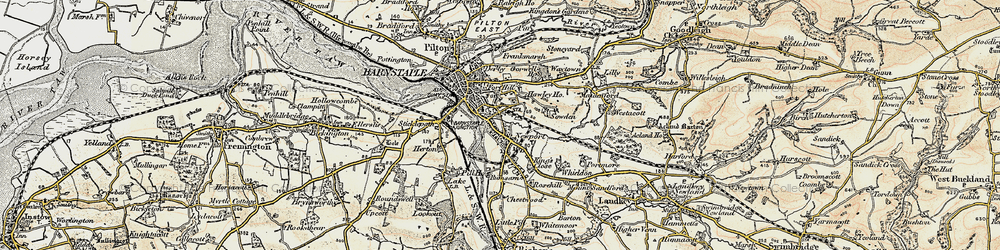 Old map of Newport in 1900