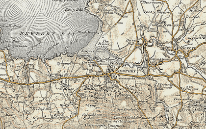 Old map of Afon Nyfer in 1901-1912
