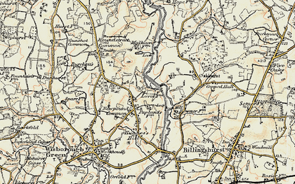 Old map of Newpound Common in 1897-1900