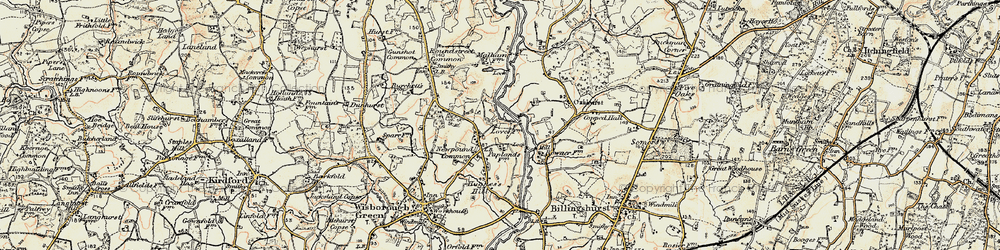 Old map of Newpound Common in 1897-1900