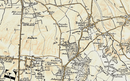 Old map of Newsells in 1898-1901