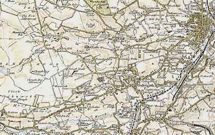 Old map of Newsholme in 1903-1904