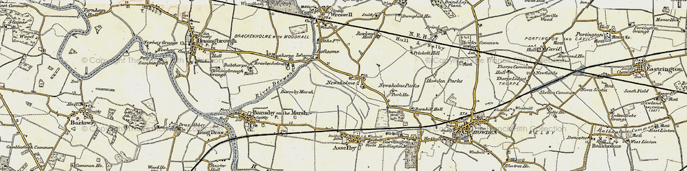 Old map of Newsholme in 1903