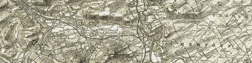 Old map of Leaderfoot in 1901-1904