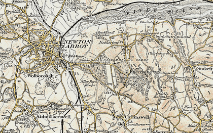 Old map of Buckland Barton in 1899