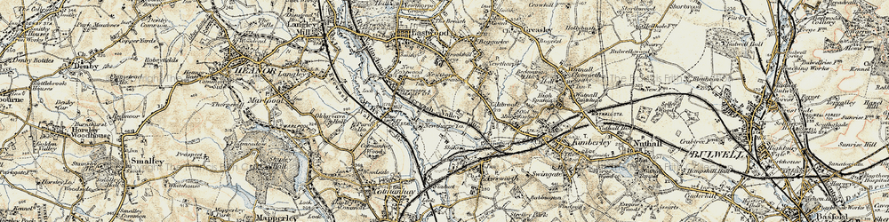 Old map of Newthorpe Common in 1902-1903