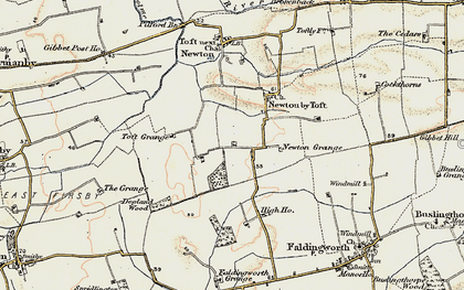 Old map of Newtoft in 1903