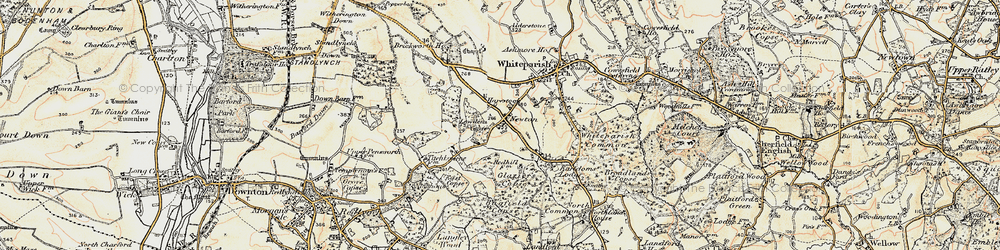 Old map of Bagfield Copse in 1897-1909