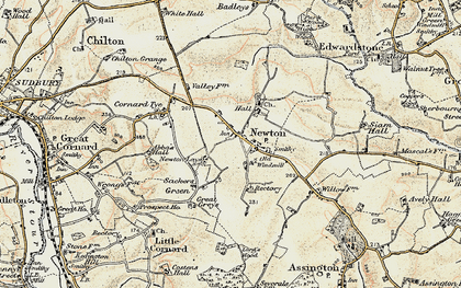 Old map of Newton in 1898-1901