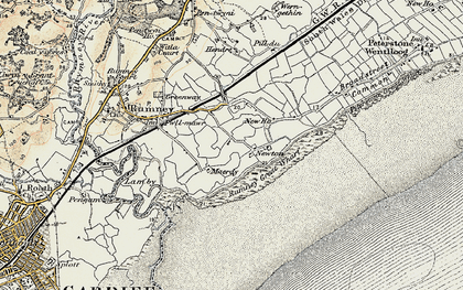 Old map of Rumney Great Wharf in 1899-1900