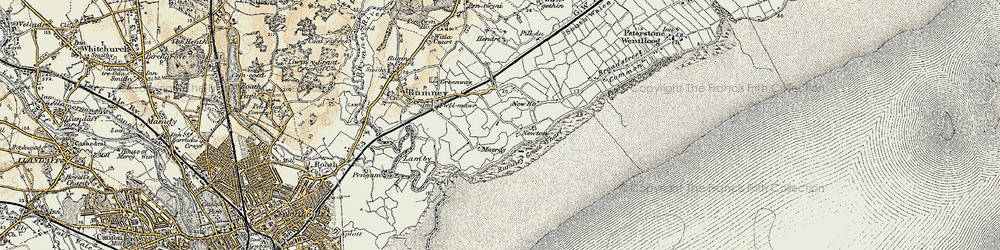Old map of Newton in 1899-1900