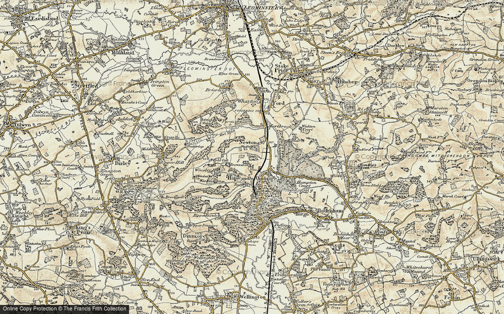 Old Map of Historic Map covering Wig Wood in 1900-1901