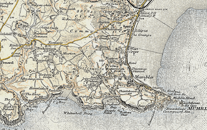 Old map of Newton in 1900-1901