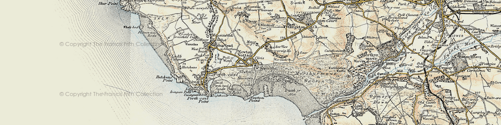 Old map of Newton in 1900-1901