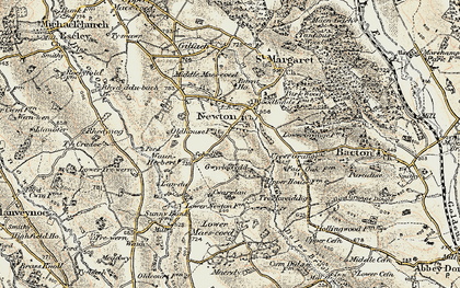 Old map of Newton in 1900
