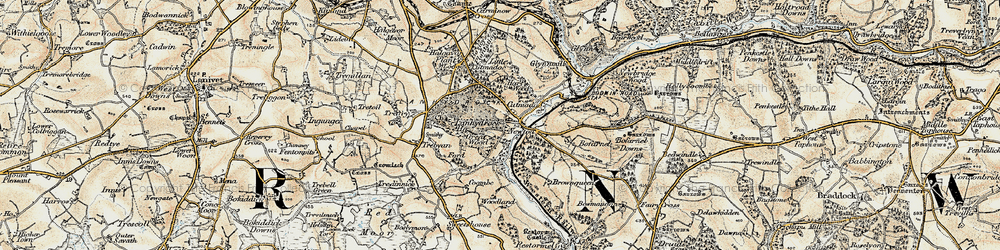 Old map of Newton in 1900