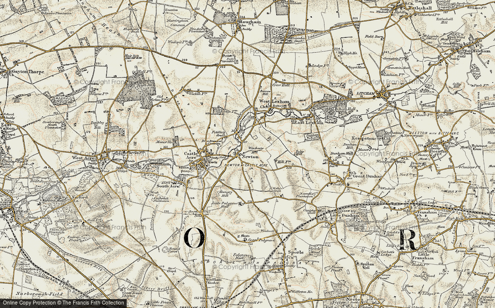 Old Map of Historic Map covering Broadmeadow Common in 1901-1902