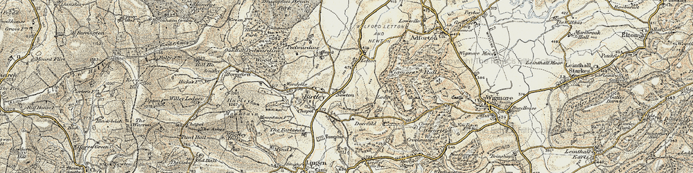 Old map of Newton in 1901-1903
