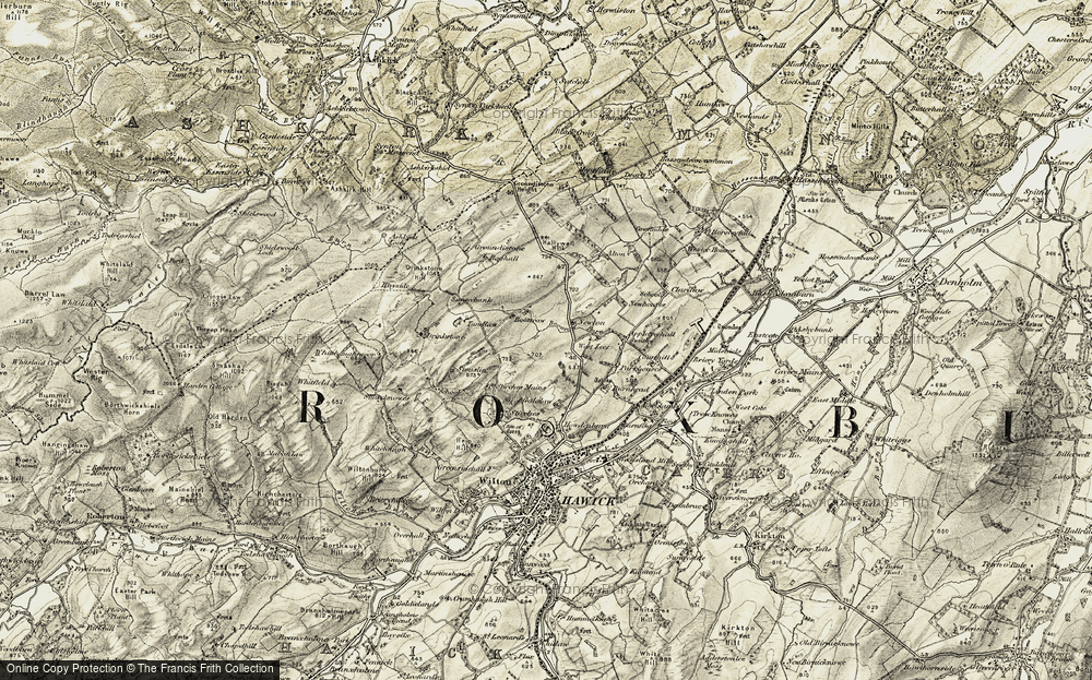 Old Map of Historic Map covering Boonraw Burn in 1901-1904