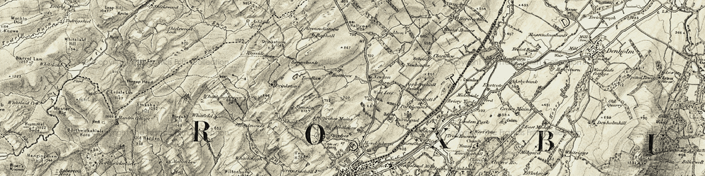 Old map of Boonraw Burn in 1901-1904
