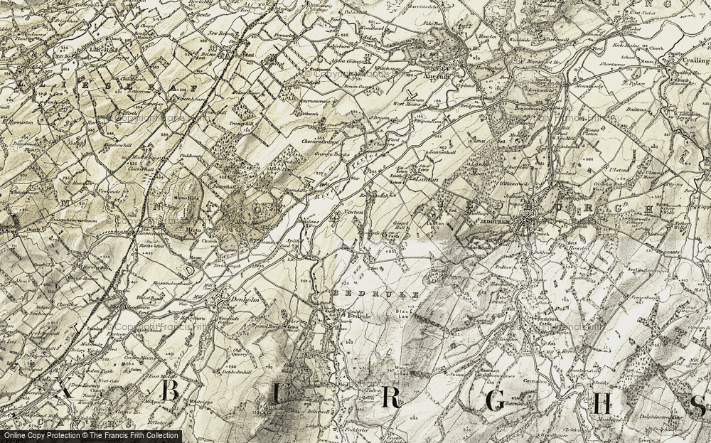 Old Map of Historic Map covering Newton in 1901-1904