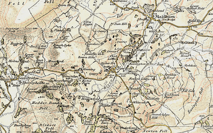 Old map of Newton-in-Bowland in 1903-1904