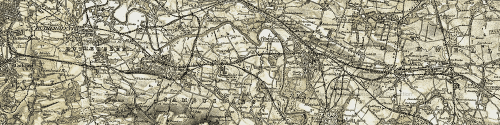 Old map of Newton in 1904-1905