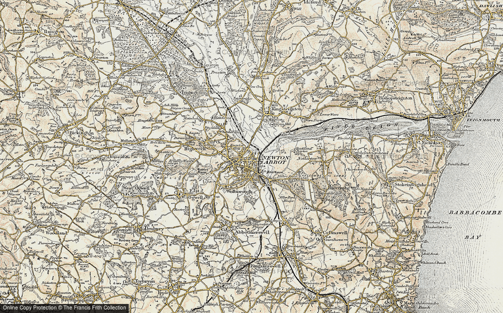 Old Map of Newton Abbot, 1899 in 1899