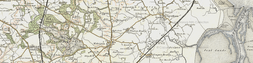 Old map of Newton Bewley in 1903-1904