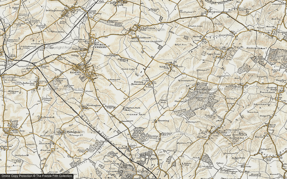 Old Map of Newton Bromswold, 1898-1901 in 1898-1901