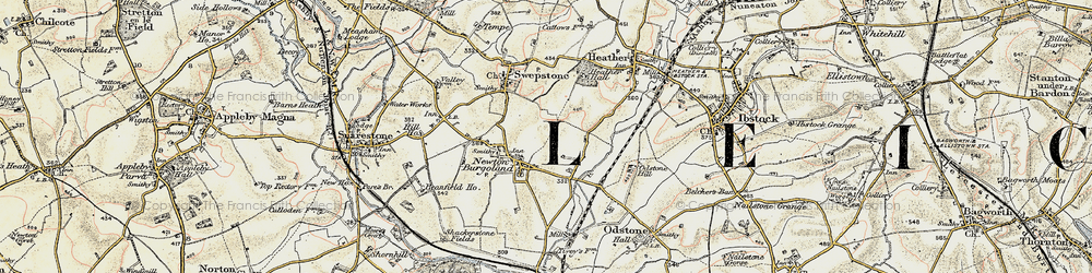 Old map of Newton Burgoland in 1902-1903