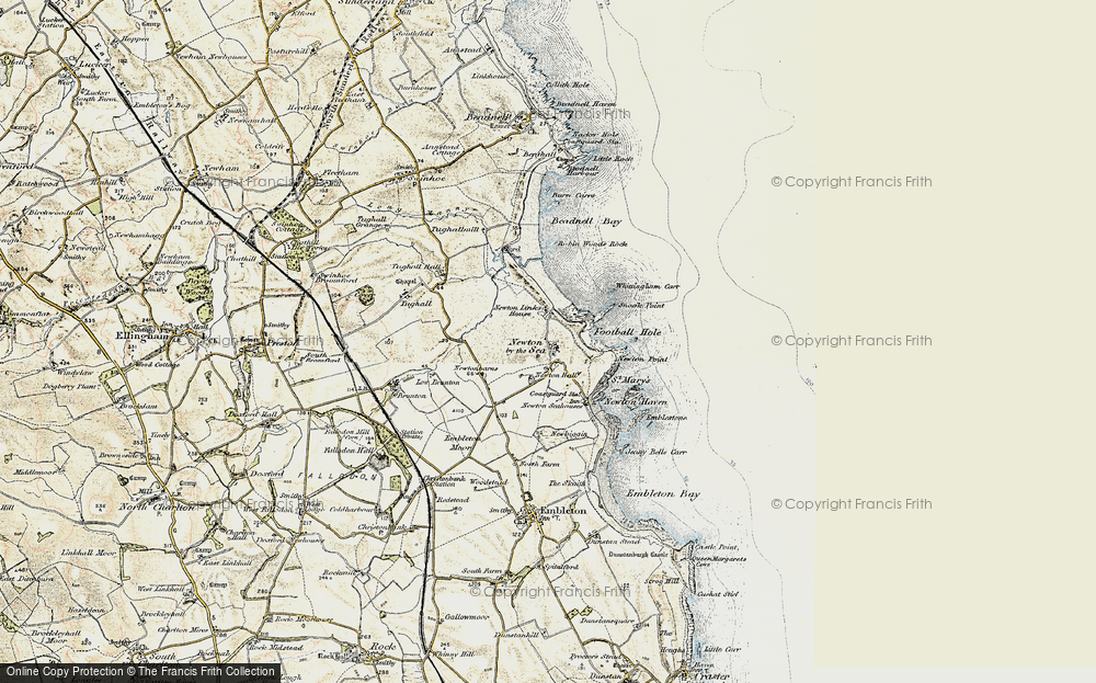 Old Map of Historic Map covering Whittingham Carr in 1901-1903