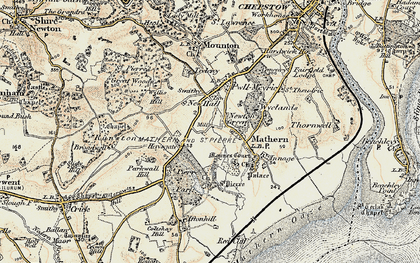 Old map of Newton Green in 1899