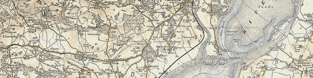 Old map of Newton Green in 1899