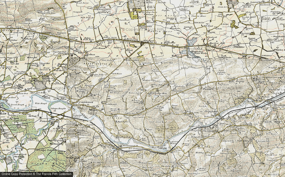 Old Map of Newton Hall, 1901-1904 in 1901-1904