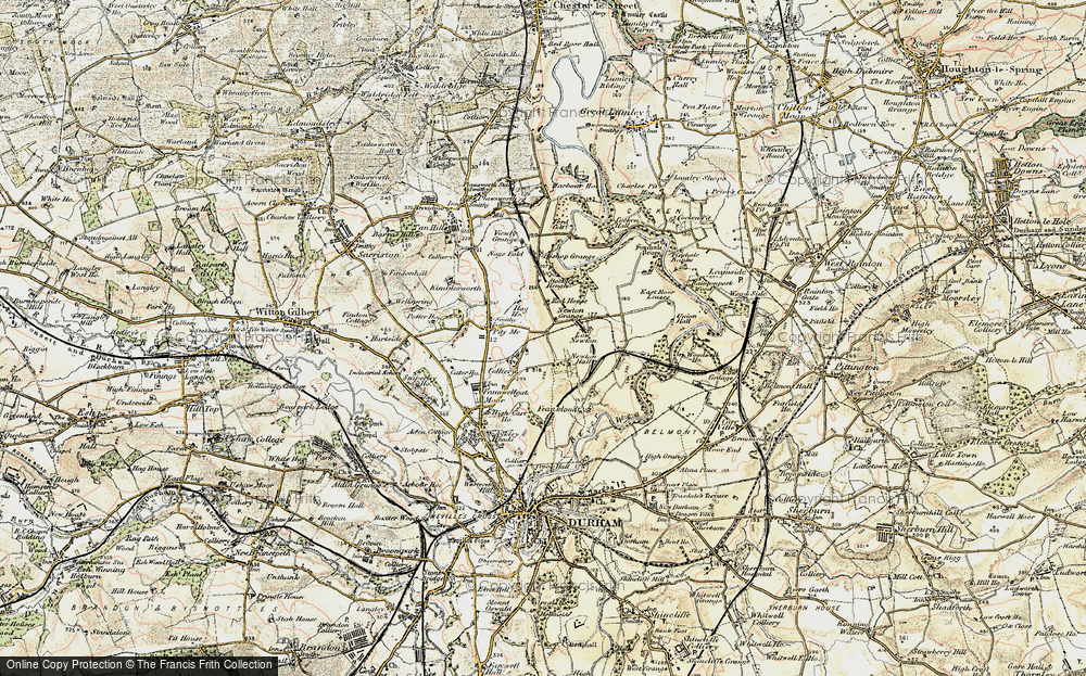 Old Map of Historic Map covering Woodwell Ho in 1901-1904