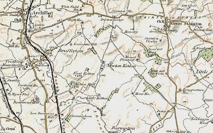 Old map of Newton Ketton in 1903-1904