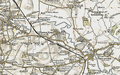 Old map of Newton Kyme in 1903-1904
