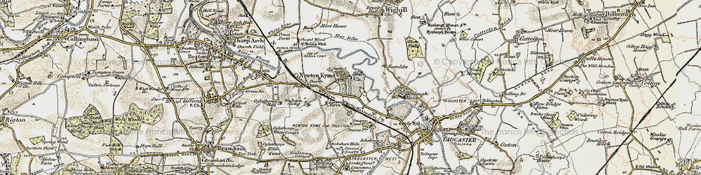Old map of Newton Kyme in 1903-1904
