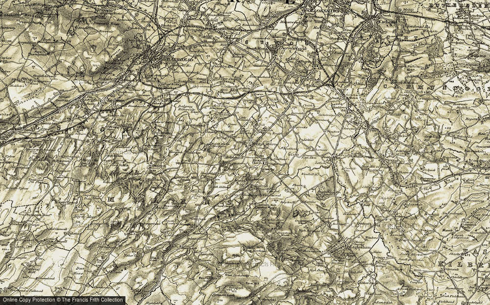 Old Map of Historic Map covering Broadlees in 1904-1905