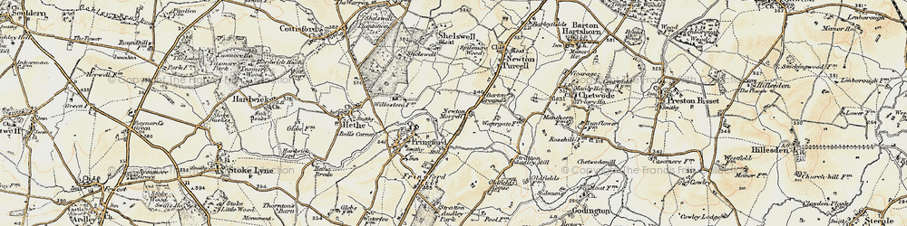 Old map of Newton Morrell in 1898-1899
