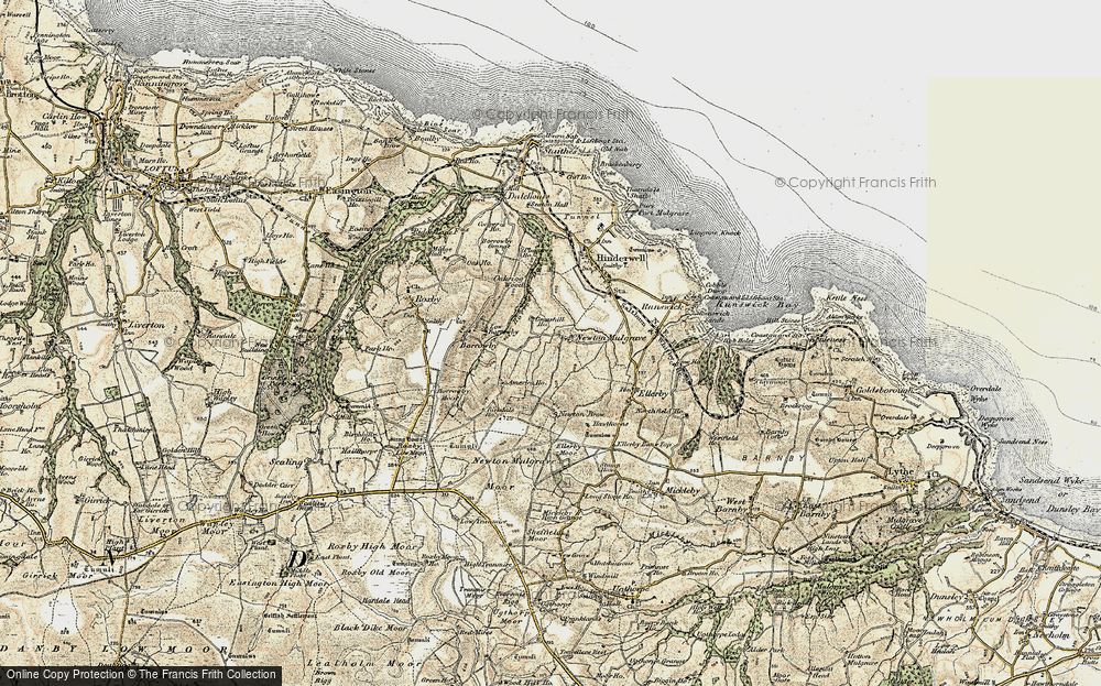 Old Map of Historic Map covering Borrowby Dale in 1903-1904