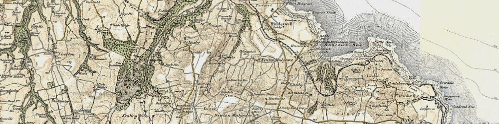 Old map of Borrowby Dale in 1903-1904