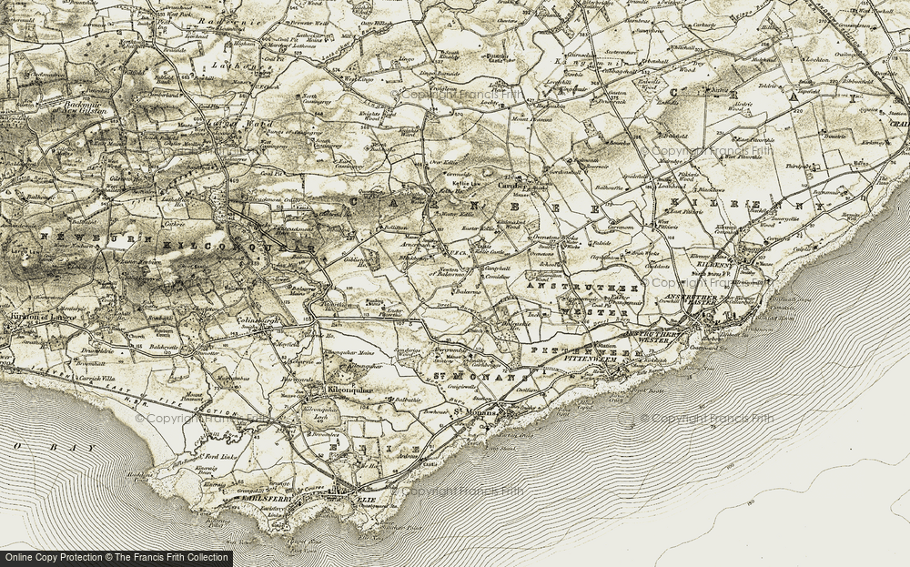 Old Map of Newton of Balcormo, 1903-1908 in 1903-1908