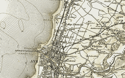 Old map of Newton on Ayr in 1904-1906