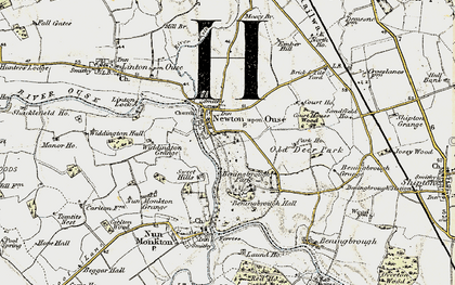 Old map of Newton-on-Ouse in 1903-1904